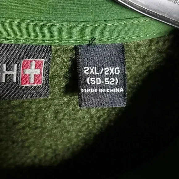 {Swiss Tech} Men's Zippered Fleece Jacket in Green Size 2XL - Picture 13 of 15